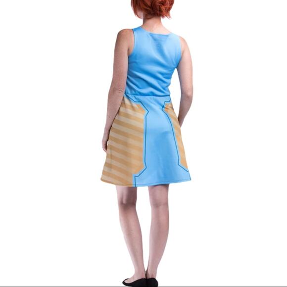 Symmetra Overwatch Character Blue Skater Dress Women's Size Large NWT - Picture 2 of 6
